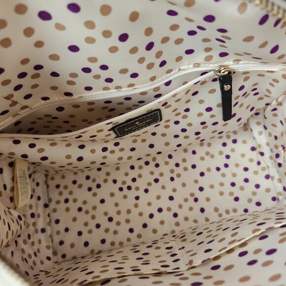 Kate Spade black and cream leather purse with crossbody or double handle straps - Picture 6 of 6